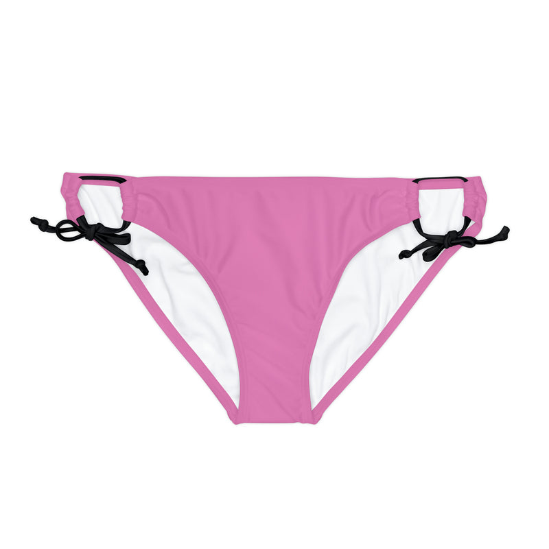 "Skull & Barrel" Base Light Pink - Black Logo - Loop Tie Side Bikini Bottom (AOP)