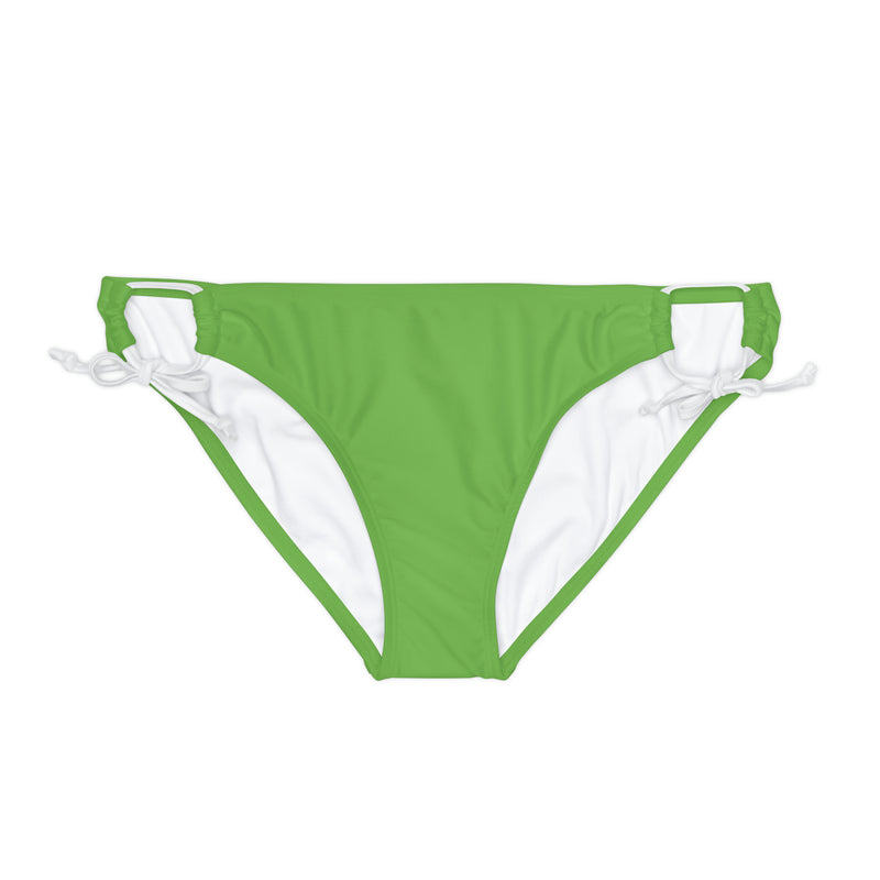 "Skull & Barrel" Base Green - White Logo - Loop Tie Side Bikini Bottom (AOP)