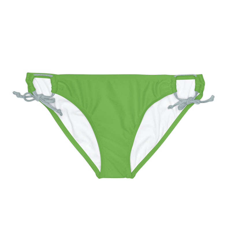 "Skull & Barrel" Base Green - Black Logo - Loop Tie Side Bikini Bottom (AOP)