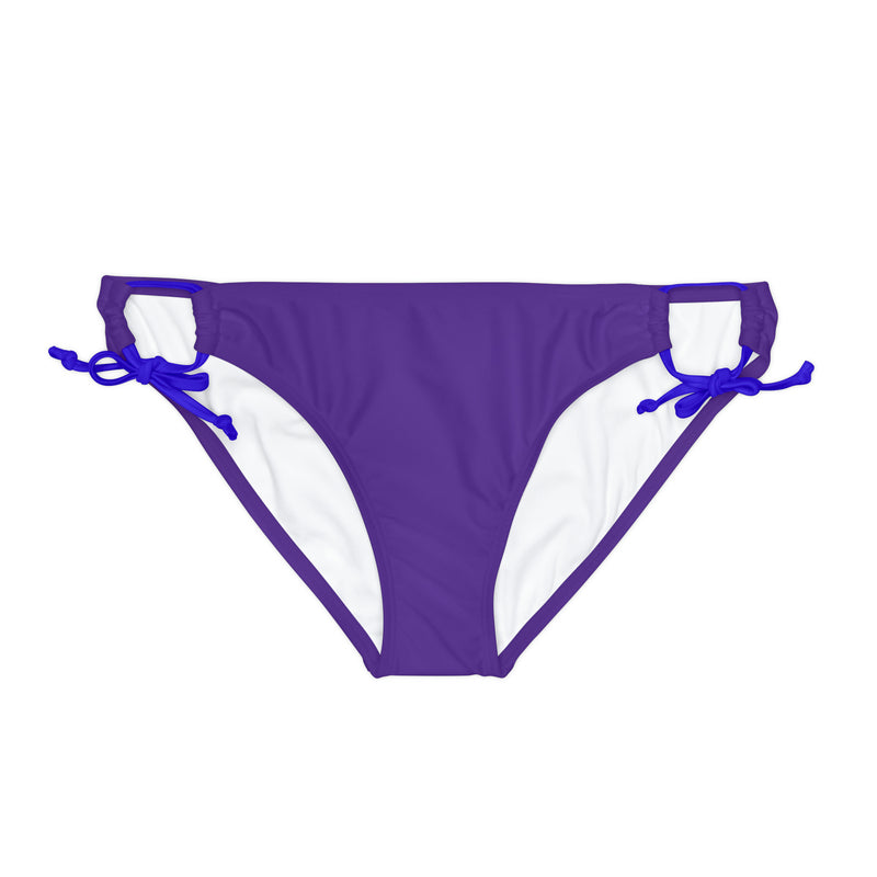 "Skull & Barrel" Base Purple - White Logo - Loop Tie Side Bikini Bottom (AOP)