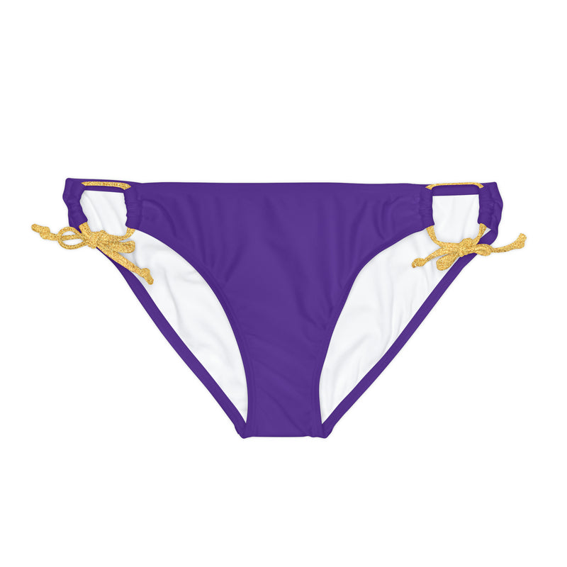 "Skull & Barrel" Base Purple - Black Logo - Loop Tie Side Bikini Bottom (AOP)