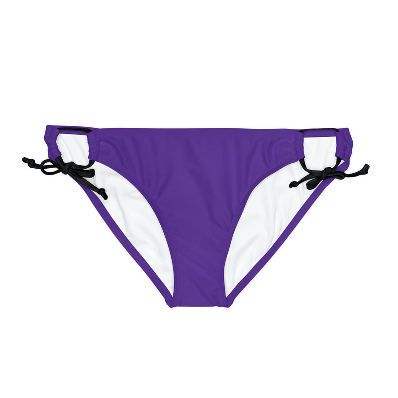 "Skull & Barrel" Base Purple - Black Logo - Loop Tie Side Bikini Bottom (AOP)
