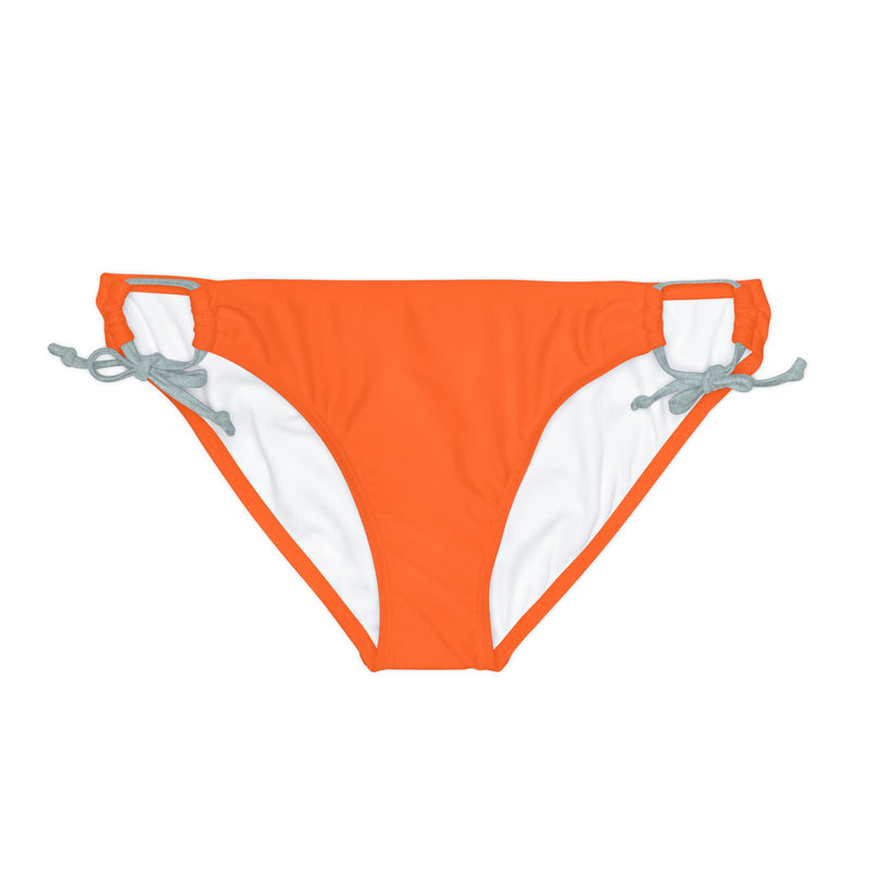 "Skull & Barrel" Base Orange - Black Logo - Loop Tie Side Bikini Bottom (AOP)