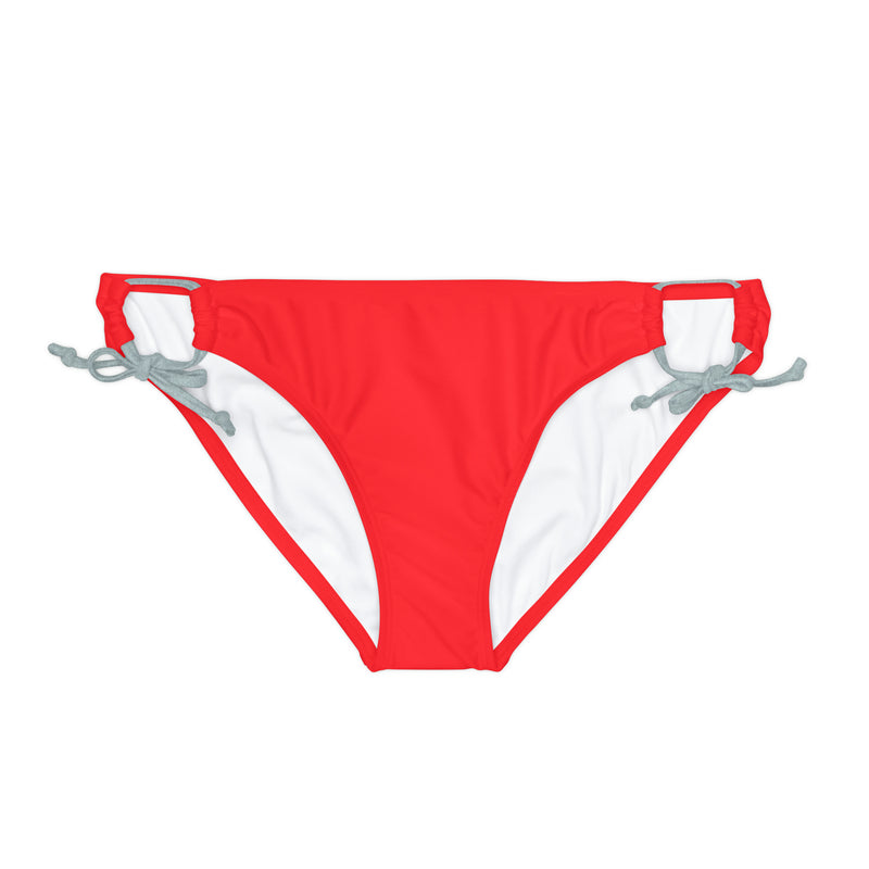 "Skull & Barrel" Base Red - Black Logo - Loop Tie Side Bikini Bottom