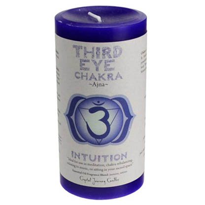 Third Eye Chakra pillar candle 3" x 6"