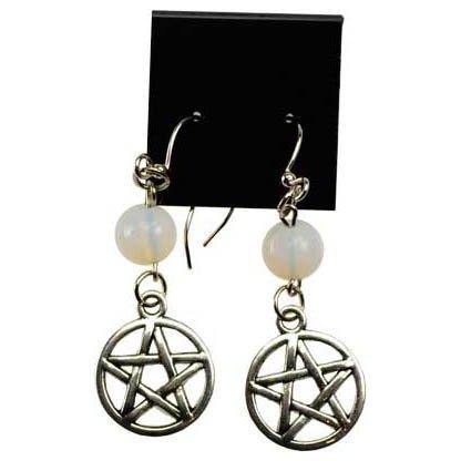 Opalite Pentagram earrings - Skull & Barrel Co.