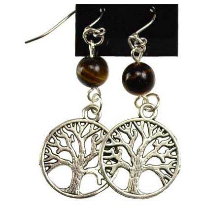 Tigers Eye Tree of Life earrings - Skull & Barrel Co.
