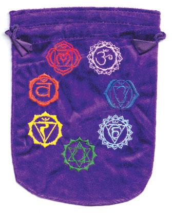 6"x 8" 7 Chakra Purple velveteen bag - Skull & Barrel Co.