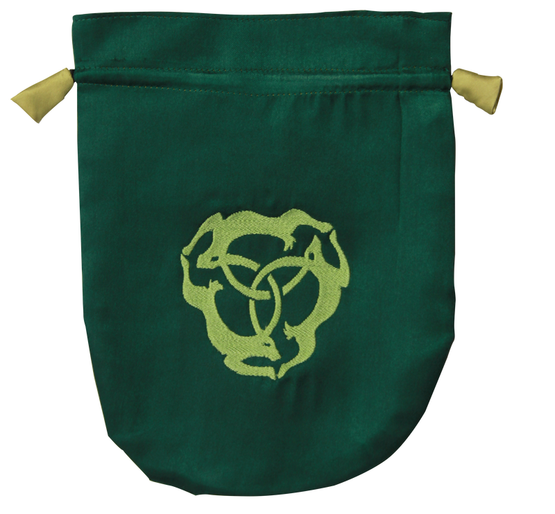 Green Satin Triple Hare Tarot Bag - Skull & Barrel Co.