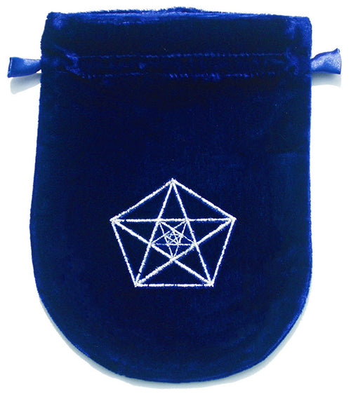 Blue Velvet Triple Pentagram Tarot Bag - Skull & Barrel Co.