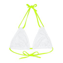 "Skull & Barrel" Base White - Right Logo - Strappy Triangle Bikini Top (AOP)