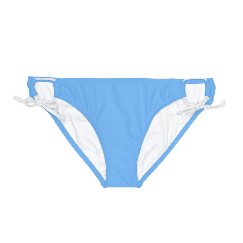 "Skull & Barrel" Base Light Blue - Black Logo - Loop Tie Side Bikini Bottom