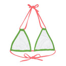 "Skull & Barrel" Base Green - Right Logo - Strappy Triangle Bikini Top (AOP)