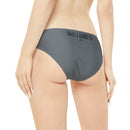 "Skull & Barrel" Base Dark Grey - Black Logo - Loop Tie Side Bikini Bottom (AOP)