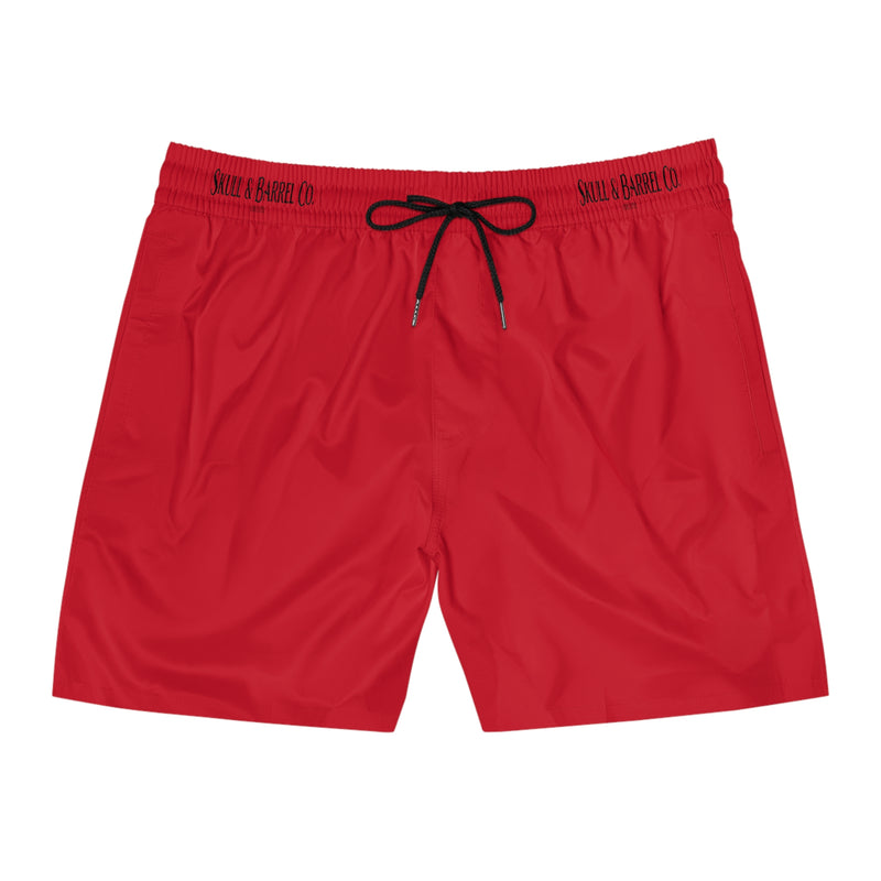 Men's Mid-Length Swim Shorts - Dark Red