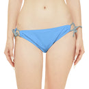 "Skull & Barrel" Base Light Blue - Black Logo - Loop Tie Side Bikini Bottom