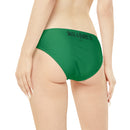 "Skull & Barrel" Base Dark Green - Black Logo - Loop Tie Side Bikini Bottom (AOP)