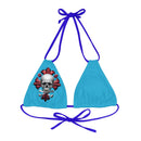 "Skull & Barrel" Base Turquoise - Right Logo - Strappy Triangle Bikini Top (AOP)