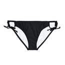 "Skull & Barrel" Base Black - White Logo - Loop Tie Side Bikini Bottom (AOP)