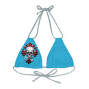 "Skull & Barrel" Base Turquoise - Right Logo - Strappy Triangle Bikini Top (AOP)