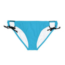 "Skull & Barrel" Base Turquoise - Black Logo - Loop Tie Side Bikini Bottom (AOP)