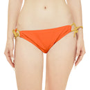 "Skull & Barrel" Base Orange - Black Logo - Loop Tie Side Bikini Bottom (AOP)