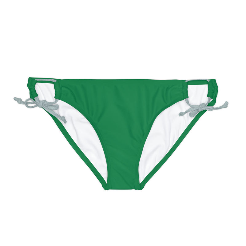 "Skull & Barrel" Base Dark Green - Black Logo - Loop Tie Side Bikini Bottom (AOP)