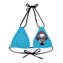 "Skull & Barrel" Base Turquoise - Left Logo - Strappy Triangle Bikini Top (AOP)
