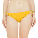 "Skull & Barrel" Base Yellow - White Logo - Loop Tie Side Bikini Bottom (AOP)