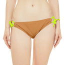 "Skull & Barrel" Base Light Brown - Black Logo - Loop Tie Side Bikini Bottom (AOP)