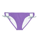 "Skull & Barrel" Base Light Purple - Black Logo - Loop Tie Side Bikini Bottom (AOP)