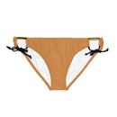 "Skull & Barrel" Base Light Brown - Black Logo - Loop Tie Side Bikini Bottom (AOP)
