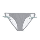 "Skull & Barrel" Base Grey - White Logo - Loop Tie Side Bikini Bottom (AOP)