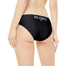 "Skull & Barrel" Base Black - White Logo - Loop Tie Side Bikini Bottom (AOP)