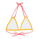 "Skull & Barrel" Base Yellow - Right Logo - Strappy Triangle Bikini Top (AOP)