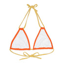 "Skull & Barrel" Base Orange - Left Logo - Strappy Triangle Bikini Top (AOP)