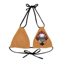 "Skull & Barrel" Base Light Brown - Left Logo - Strappy Triangle Bikini Top (AOP)