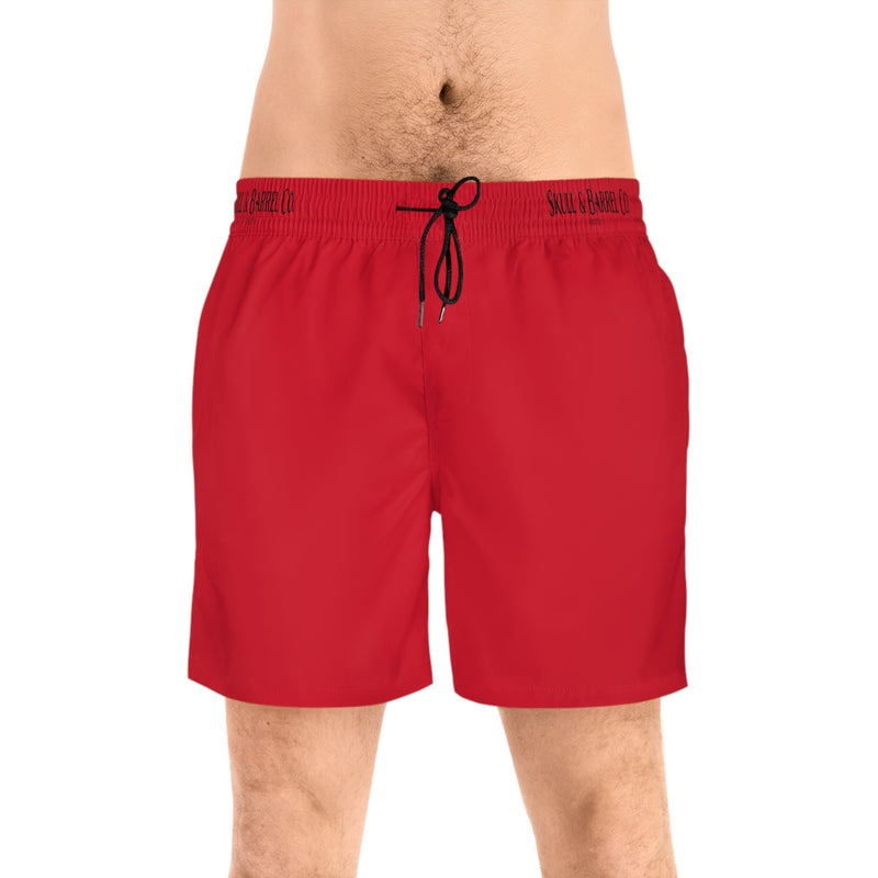 Men's Mid-Length Swim Shorts - Dark Red