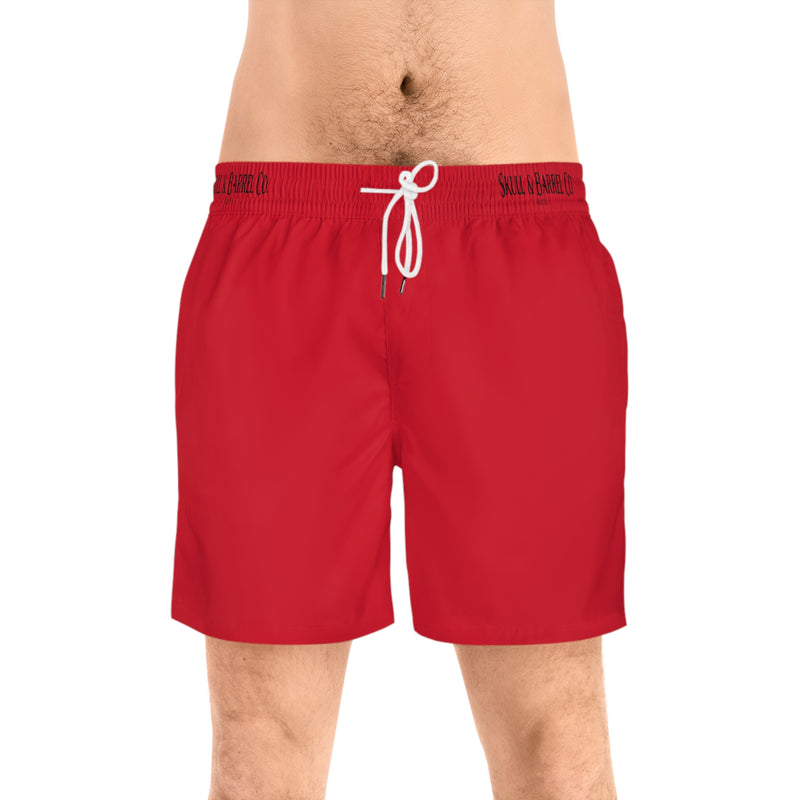Men's Mid-Length Swim Shorts - Dark Red