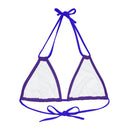 "Skull & Barrel" Base Purple - Right Logo - Strappy Triangle Bikini Top (AOP)