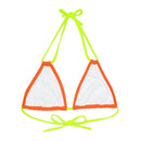 "Skull & Barrel" Base Orange - Left Logo - Strappy Triangle Bikini Top (AOP)