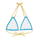 "Skull & Barrel" Base Turquoise - Left Logo - Strappy Triangle Bikini Top (AOP)