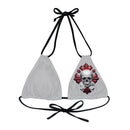 "Skull & Barrel" Base Light Grey - Left Logo - Strappy Triangle Bikini Top (AOP)