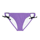 "Skull & Barrel" Base Light Purple - Black Logo - Loop Tie Side Bikini Bottom (AOP)