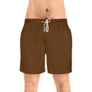 Men's Mid-Length Swim Shorts - Brown
