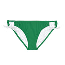 "Skull & Barrel" Base Dark Green - Black Logo - Loop Tie Side Bikini Bottom (AOP)