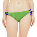 "Skull & Barrel" Base Green - White Logo - Loop Tie Side Bikini Bottom (AOP)