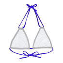 "Skull & Barrel" Base Light Grey - Left Logo - Strappy Triangle Bikini Top (AOP)