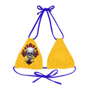 "Skull & Barrel" Base Yellow - Right Logo - Strappy Triangle Bikini Top (AOP)
