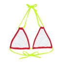 "Skull & Barrel" Base Dark Red - Left Logo - Strappy Triangle Bikini Top (AOP)